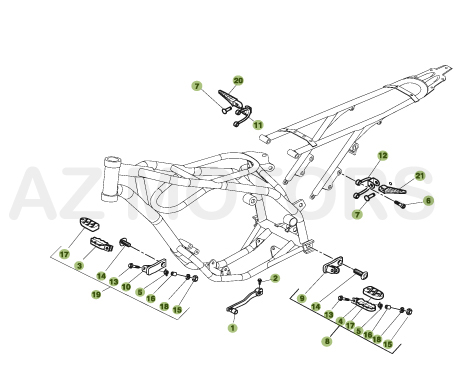 ACCESSOIRES DU CHASSIS BETA Pièces BETA URBAN 125 - [2008-2011]