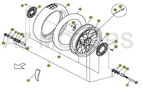 Roue Arriere BETA Pièces BETA URBAN 125 4T - [2008-2011]