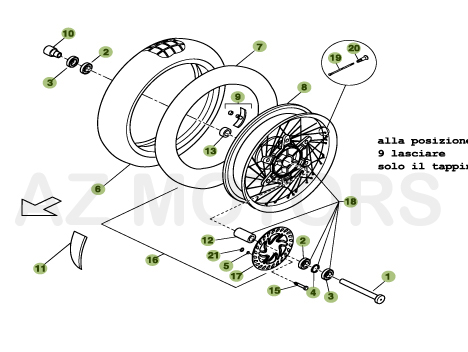 Roue Avant BETA Pièces BETA URBAN 125 4T - [2008-2011]