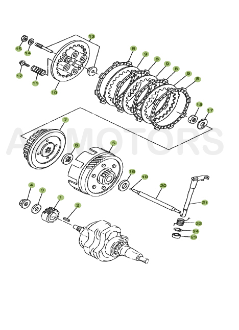 TRANSMISSION EMBRAYAGE BETA 125 URBAN 2008 11