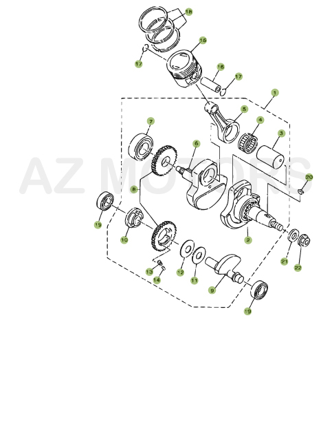 Vilebrequin Piston Contre Arbre BETA Pièces BETA URBAN 125 4T - [2008-2011]