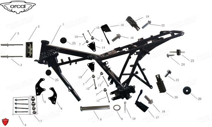Chassis Cadre ORCAL Pièces Orcal Astor 125cc EURO4