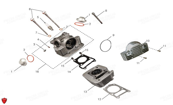 CULASSE CYLINDRE BOUGIE pour 125 ASTOR EURO 4