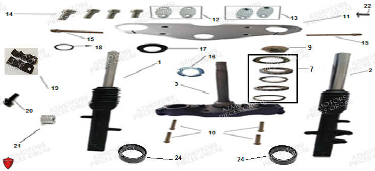 KIT FOURCHE ORCAL ASTOR/SIRIO/NK01/SPRINT ET HUILE MOTUL FORK OIL 10W (1L) pour FOURCHE TE DE FOURCHE de 125 ASTOR EURO 4