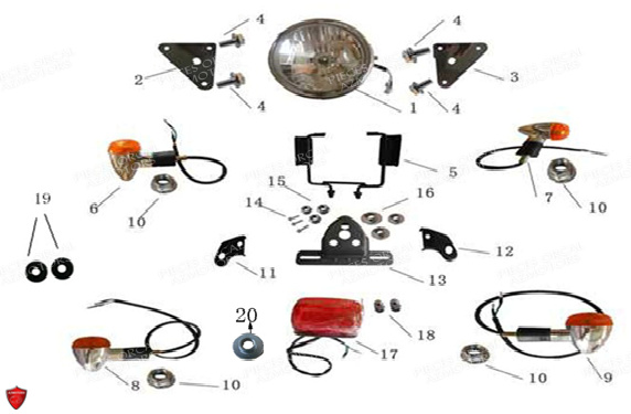 Phare Clignotants ORCAL Pièces Orcal Astor 125cc EURO4