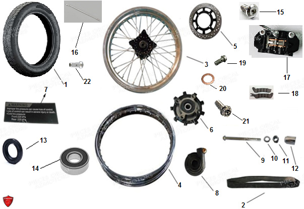 Roue Avant ORCAL Pièces Orcal Astor 125cc EURO4