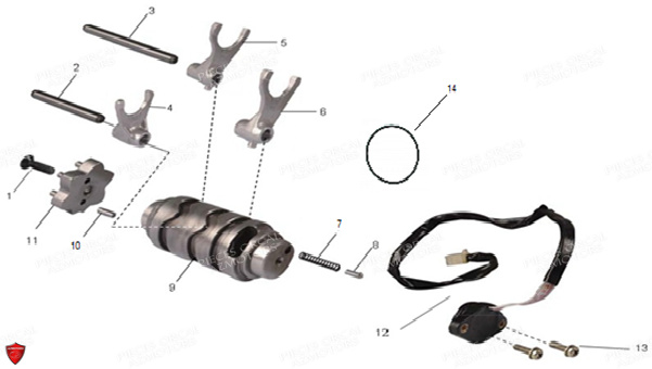 Tambour De Selection Fourchettes ORCAL Pièces Orcal Astor 125cc EURO4