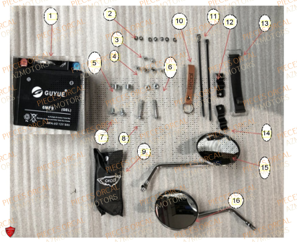 Batterie ORCAL Pièces Orcal ASTOR 125cc EURO5