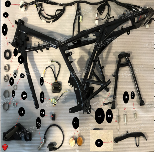 Cadre Equipement Electrique Faisceau ORCAL Pièces Orcal ASTOR 125cc EURO5