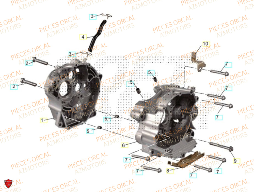 Carter Moteur ORCAL Pièces Orcal ASTOR 125cc EURO5