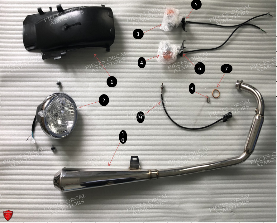 Clignotants Arriere Phare Echappement ORCAL Pièces Orcal ASTOR 125cc EURO5