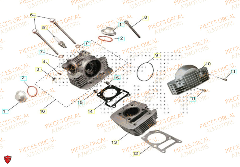 Culasse ORCAL Pièces Orcal ASTOR 125cc EURO5