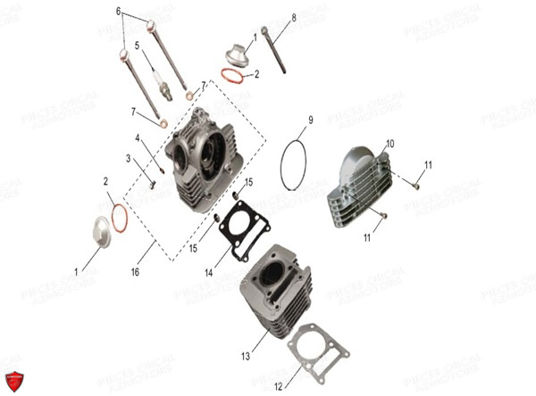 CYLINDRE CULASSE pour 125 ASTOR EURO 5