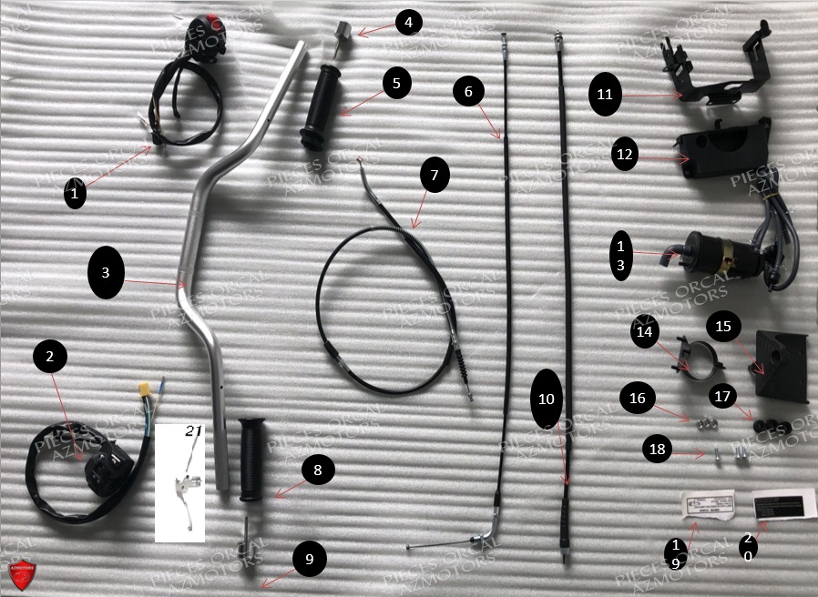 Guidon Cable Commodo ORCAL Pièces Orcal ASTOR 125cc EURO5
