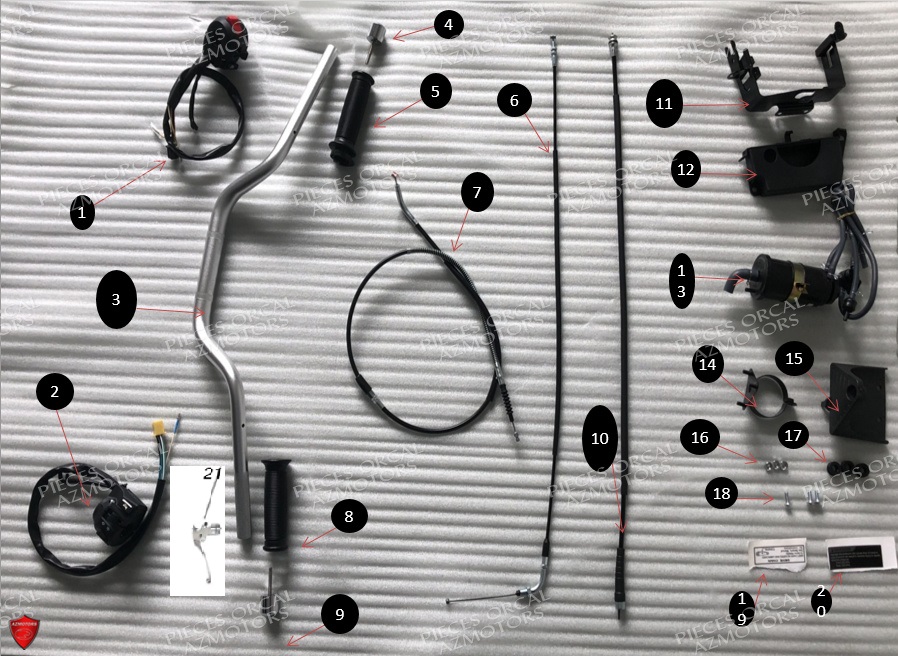 GUIDON CABLE COMMODO ORCAL 125 ASTOR EURO 5