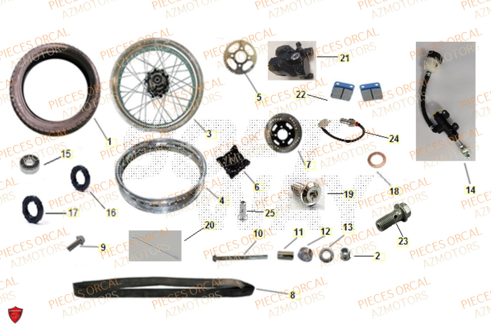 Roue Arriere ORCAL Pièces Orcal ASTOR 125cc EURO5