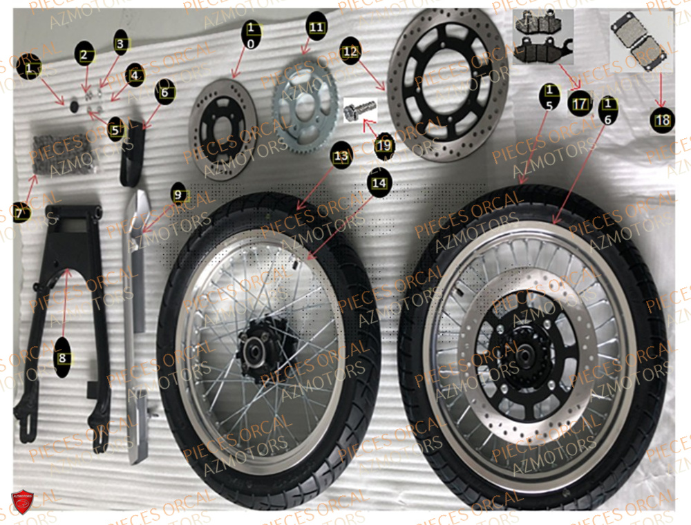 Roues ORCAL Pièces Orcal ASTOR 125cc EURO5