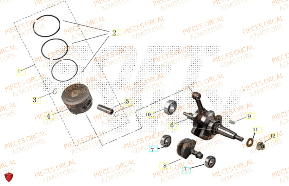 Vilebrequin ORCAL Pièces Orcal ASTOR 125cc EURO5