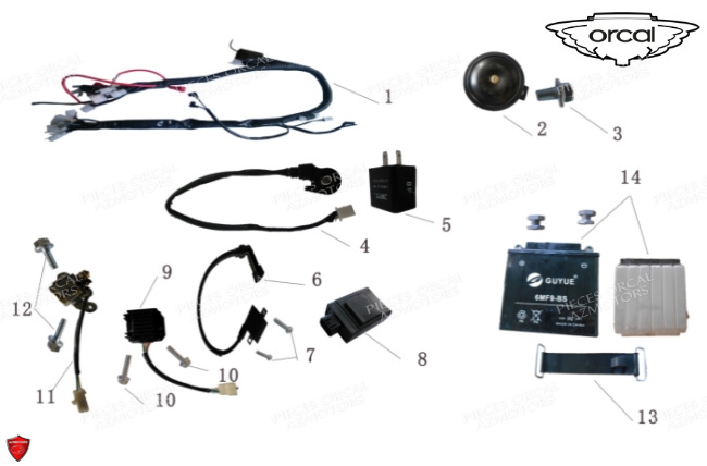 RELAIS DEMARREUR ASTOR-SIRIO-SPRINT ORCAL pour BATTERIE ELECTRICITE de 125 ASTOR EURO III