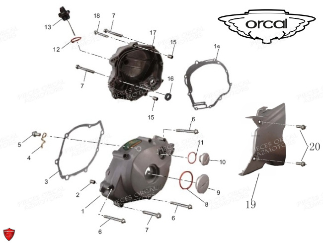CARTER_ALLUMAGE-CARTER_D_EMBRAYAGE ORCAL Pièces Orcal Astor 125cc