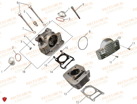 CULASSE CYLINDRE ORCAL 125 ASTOR EURO III