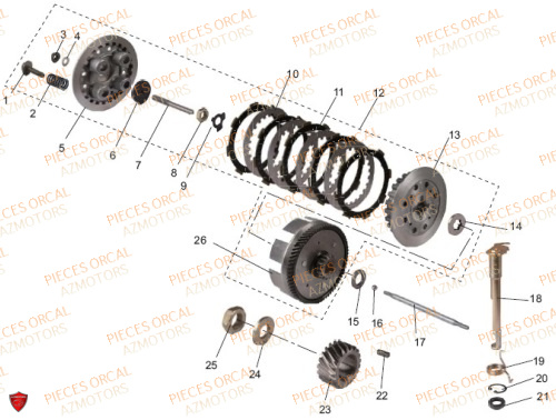 Embrayage ORCAL Pièces Orcal ASTOR 125cc EURO III