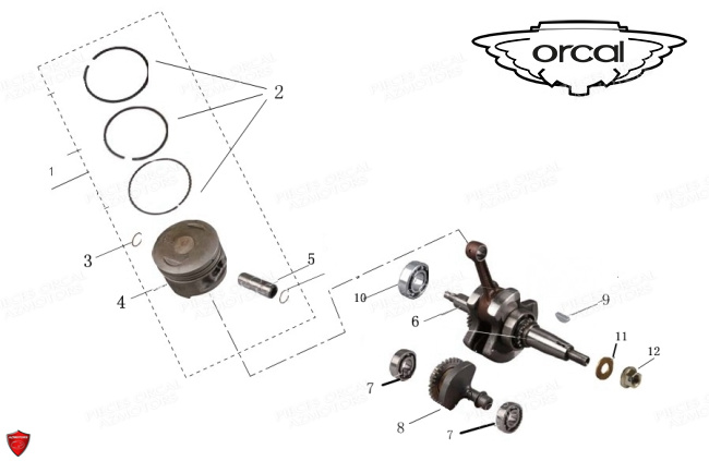PISTON VILEBREQUIN pour 125 ASTOR EURO III