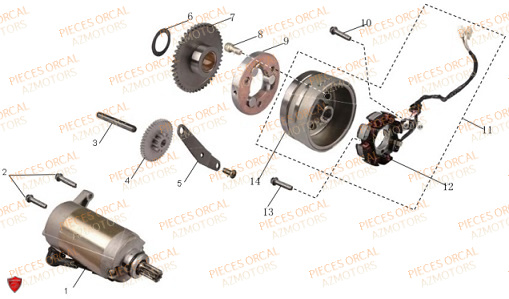 Stator Demarreur ORCAL Pièces Orcal ASTOR 125cc EURO III