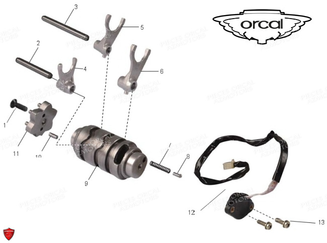 CONTACTEUR POINT MORT ASTOR-SIRIO-SPRINT ORCAL pour TAMBOUR SELECTION FOURCHETTES de 125 ASTOR EURO III