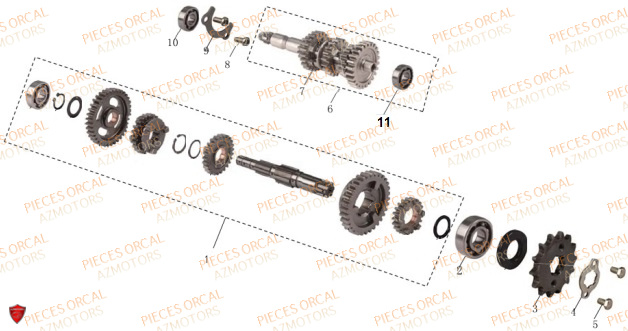 Transmission ORCAL Pièces Orcal ASTOR 125cc EURO III