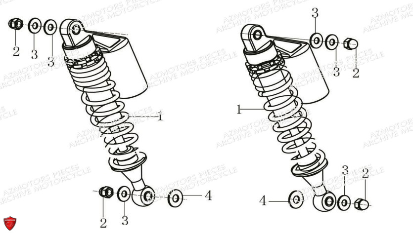 Amortisseur ARCHIVE PIECE CAFER RACER 125cc AM60 ARCHIVE EURO4