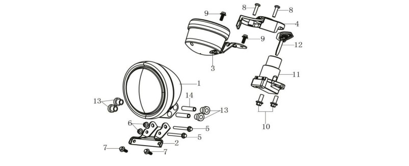 Optique Avant Et Compteur ARCHIVE PIECE CAFER RACER 125cc AM60 ARCHIVE EURO4