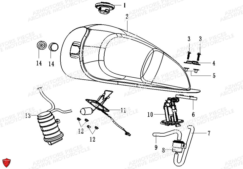Reservoir ARCHIVE PIECE CAFER RACER 125cc AM60 ARCHIVE EURO4