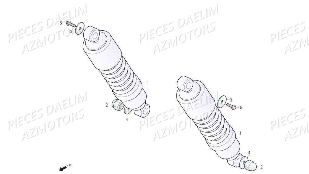 Amortisseurs AZMOTORS Pièces Moto DAELIM DAYSTAR 125 Euro4 (2019)
