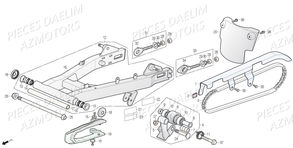 Bras Oscillant DAELIM Pièces Moto DAELIM DAYSTAR 125 Euro4 (2019)
