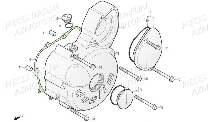 Carter Gauche AZMOTORS Pièces Moto DAELIM DAYSTAR 125 Euro4 (2019)
