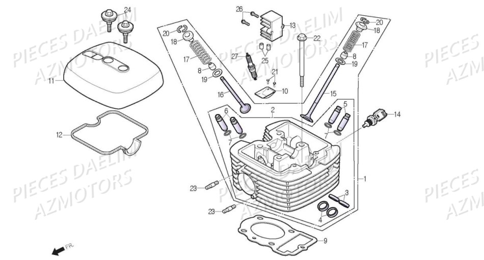 Culasse AZMOTORS Pièces Moto DAELIM DAYSTAR 125 Euro4 (2019)
