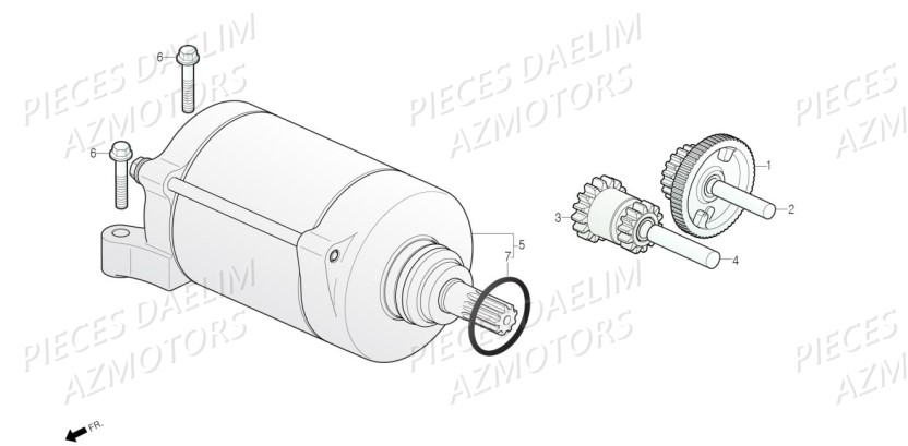 Demarreur AZMOTORS Pièces Moto DAELIM DAYSTAR 125 Euro4 (2019)
