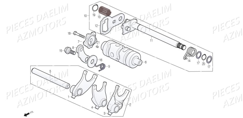 Fourchettes Selection DAELIM Pièces Moto DAELIM DAYSTAR 125 Euro4 (2019)
