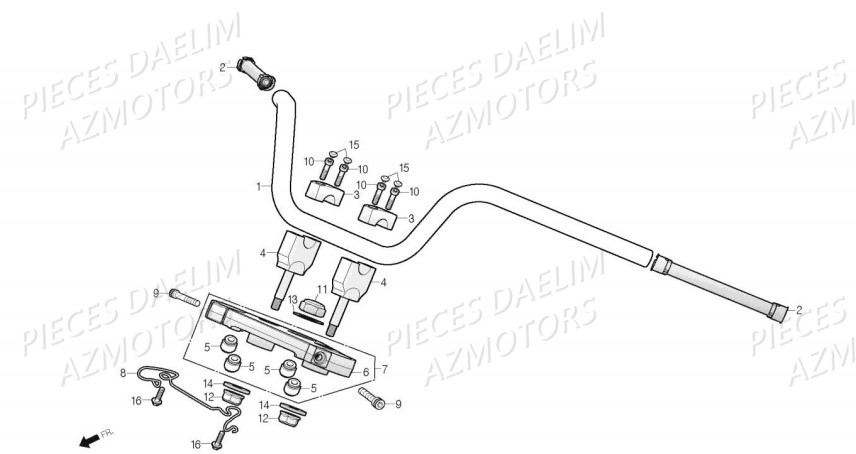 Guidon Daystar AZMOTORS Pièces Moto DAELIM DAYSTAR 125 Euro4 (2019)
