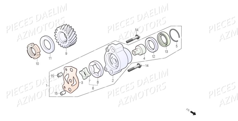 Pompe A Huile AZMOTORS Pièces Moto DAELIM DAYSTAR 125 Euro4 (2019)
