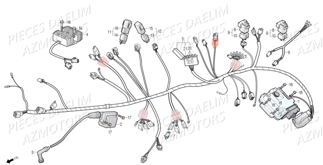 Systeme Electrique DAELIM Pièces Moto DAELIM DAYSTAR 125 Euro4 (2019)
