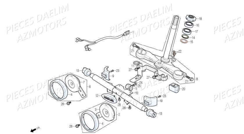 Te De Fourche DAELIM Pièces Moto DAELIM DAYSTAR 125 Euro4 (2019)
