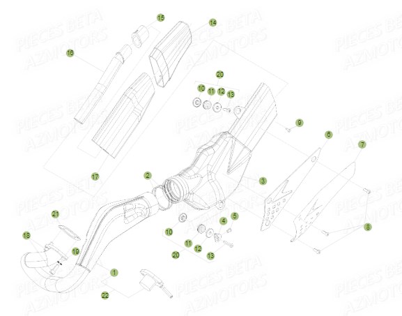 ECHAPPEMENT pour 125 EVO 2T 15