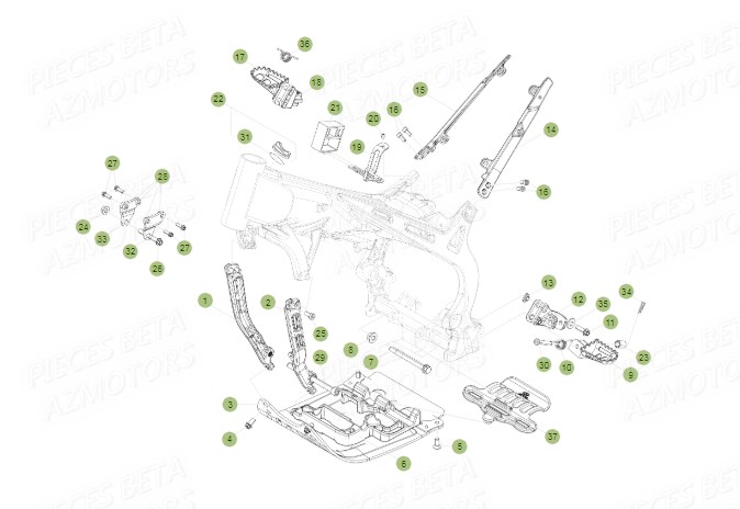 Accessoires Du Chassis BETA Pièces BETA EVO 2T -125CC- FACTORY - (2015)