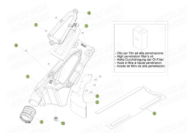 Filtre A Air BETA Pièces BETA EVO 2T -125CC- FACTORY - (2015)