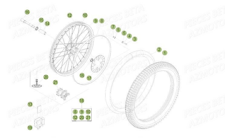 Roue Avant BETA Pièces BETA EVO 2T -125CC- FACTORY - (2015)