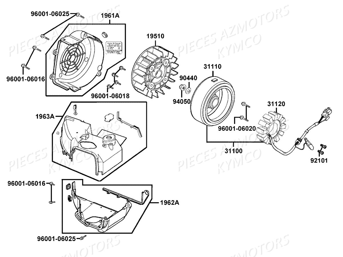 Allumage KYMCO Pièces LIKE 125 4T EURO3 (KN25AA)
