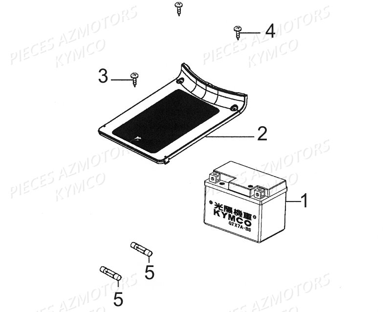 BATTERIE YTX7A-BS YUASA (ORIGINE) KYMCO pour BATTERIE de 125 LIKE 4T EURO 3