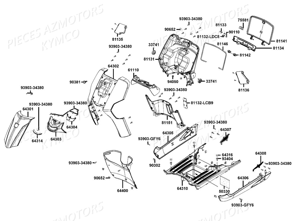 CARENAGES AVANT KYMCO 125 LIKE 4T EURO 3